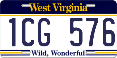 WV license plate 1CG576