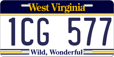 WV license plate 1CG577