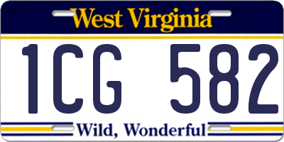 WV license plate 1CG582