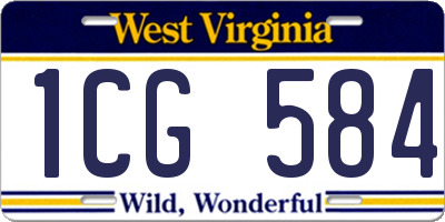 WV license plate 1CG584