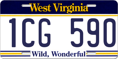 WV license plate 1CG590