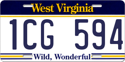 WV license plate 1CG594