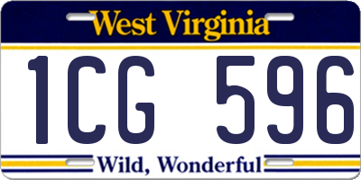 WV license plate 1CG596