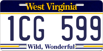 WV license plate 1CG599