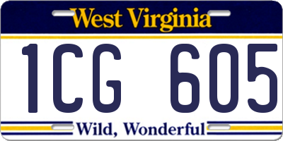 WV license plate 1CG605