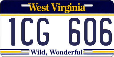 WV license plate 1CG606
