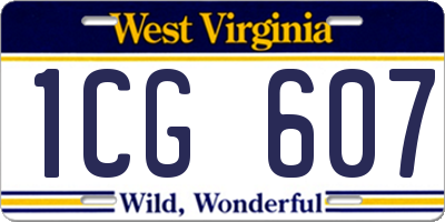 WV license plate 1CG607