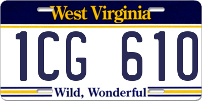 WV license plate 1CG610
