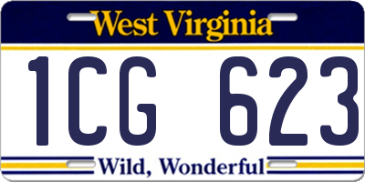 WV license plate 1CG623