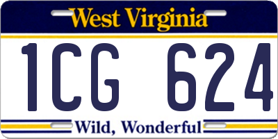 WV license plate 1CG624