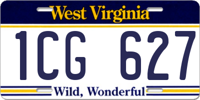 WV license plate 1CG627