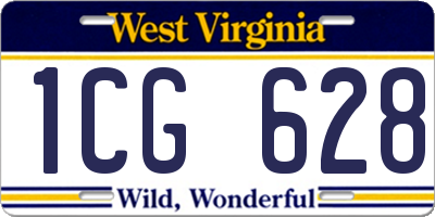 WV license plate 1CG628
