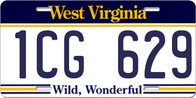 WV license plate 1CG629