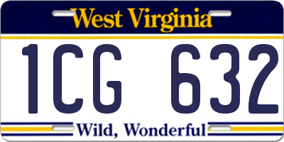 WV license plate 1CG632