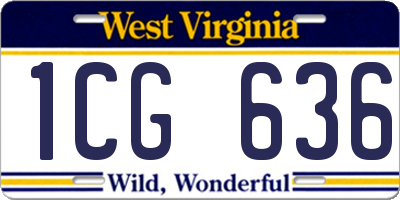 WV license plate 1CG636