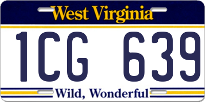 WV license plate 1CG639
