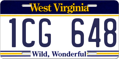 WV license plate 1CG648