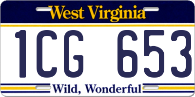 WV license plate 1CG653