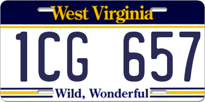 WV license plate 1CG657