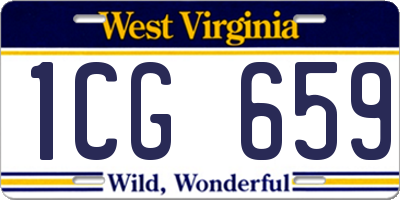 WV license plate 1CG659