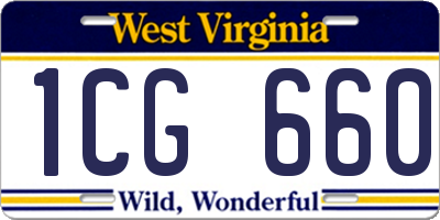WV license plate 1CG660