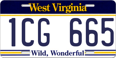 WV license plate 1CG665
