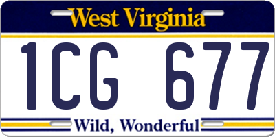 WV license plate 1CG677