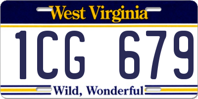 WV license plate 1CG679