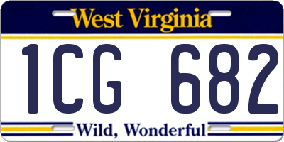 WV license plate 1CG682