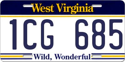 WV license plate 1CG685