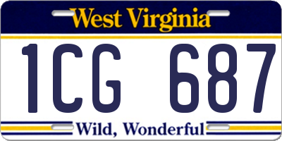 WV license plate 1CG687