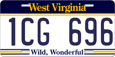 WV license plate 1CG696