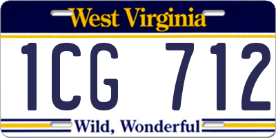 WV license plate 1CG712