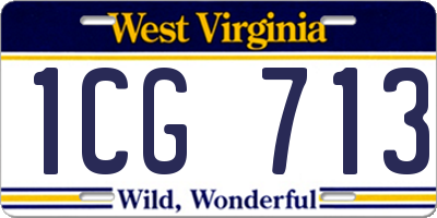 WV license plate 1CG713