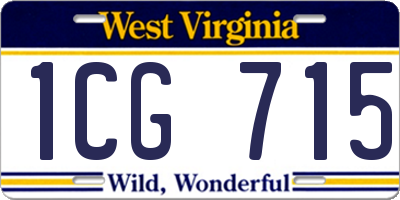 WV license plate 1CG715