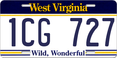 WV license plate 1CG727