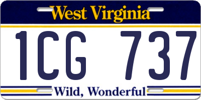 WV license plate 1CG737