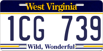 WV license plate 1CG739