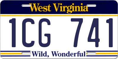 WV license plate 1CG741