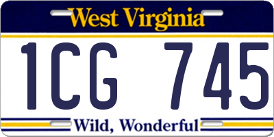 WV license plate 1CG745