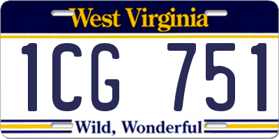 WV license plate 1CG751