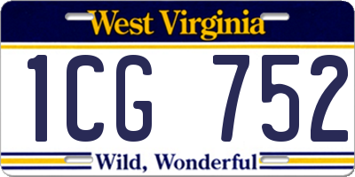 WV license plate 1CG752