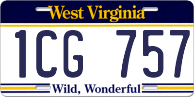 WV license plate 1CG757