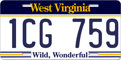 WV license plate 1CG759