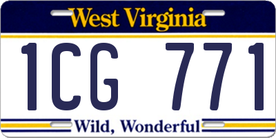WV license plate 1CG771