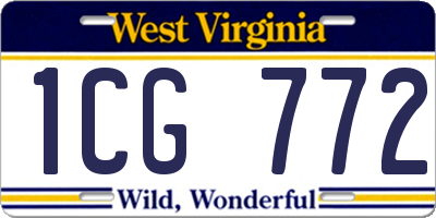 WV license plate 1CG772