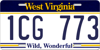 WV license plate 1CG773