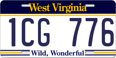 WV license plate 1CG776