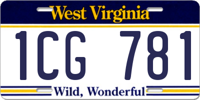 WV license plate 1CG781