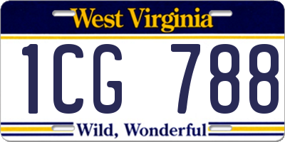 WV license plate 1CG788